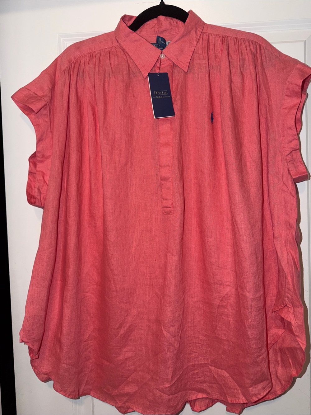 Polo by Ralph Lauren Coral Short-Sleeve Button Placket Shirt